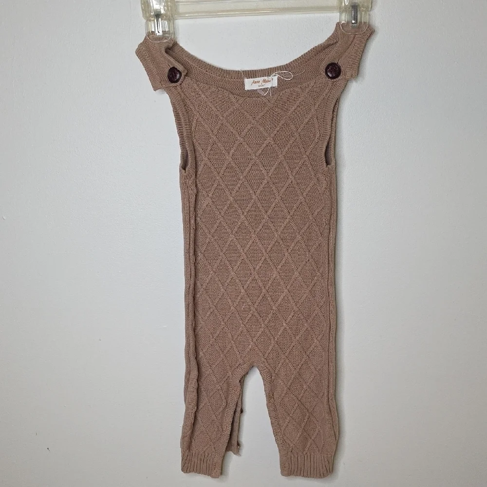 Brown Quilted Knit Overalls 2T , 90 CM Auro Mesa Unisex